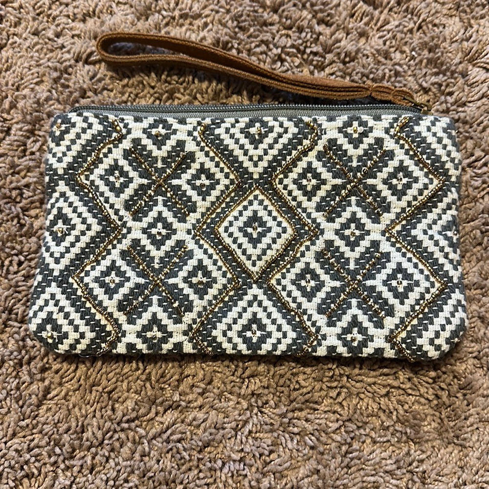 Boho beaded wristlet